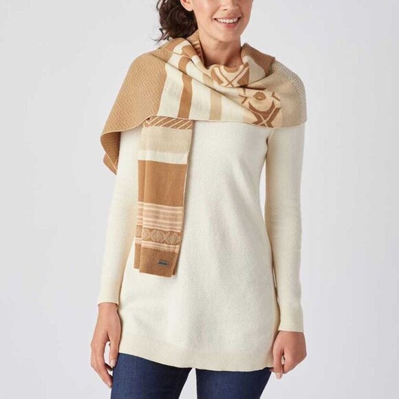 Duluth Trading Co. Scandinavian Scarf Ivory Tan Women's NEW - Picture 1 of 7